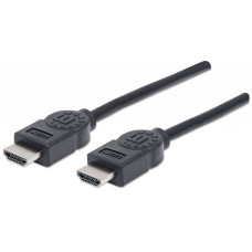 Manhattan Cable HDMI de Alta Velocidad, HDMI Macho - HDMI Macho, 4K, 30Hz, 3D, 1.8 Metros, Negro