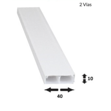 ITHM2-4010 - CANALETA BLANCA PVC 2 VÍAS 40x10