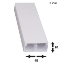 ITHM2-4820 - CANALETA BLANCA PVC 2 VÍAS 48x20