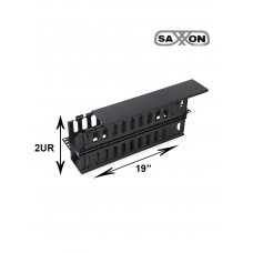 SAXXON J60610 - Organizador de cable horizontal para rack / Doble lado / Plastico / 2U