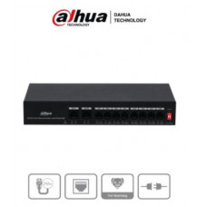 DAHUA DH-PFS3010-8ET-65 - Switch Poe de 10 Puertos Fast Ethernet/ 8 Puertos Poe 10/100/ 2 Puertos Uplink 10/100/ 65 Watts Totales/ Switching 2.0 Gbps/ Tasa de Reenvio de Paquetes 1.49 Mbps/ con Protección de Descargas/ #LoNuevo